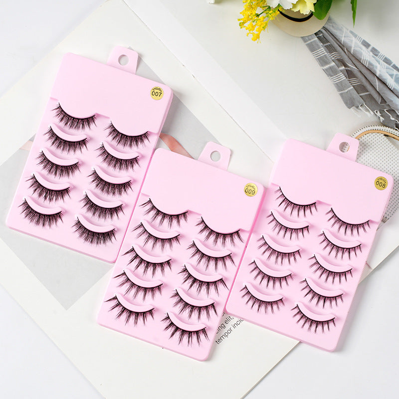 5 Pairs Manga Lashes - Anime Cosplay Natural Wispy False Eyelashes