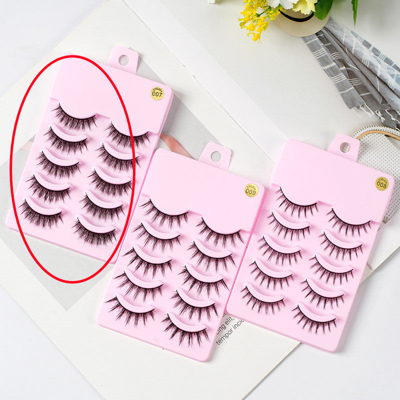 5 Pairs Manga Lashes - Anime Cosplay Natural Wispy False Eyelashes