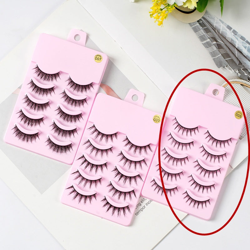 5 Pairs Manga Lashes - Anime Cosplay Natural Wispy False Eyelashes