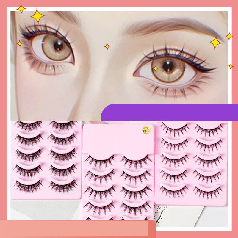 5 Pairs Manga Lashes - Anime Cosplay Natural Wispy False Eyelashes